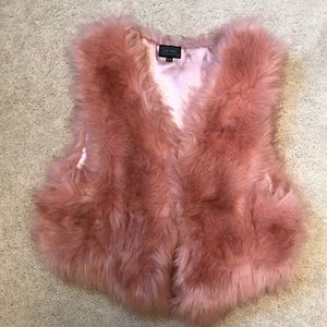 Pink faux fur vest